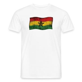 Ghanaian Flag mit Vintage-Effekt Reggae - Männer T-Shirt - Weiß - Vorne - AI Model Male 178 dark (178cm)