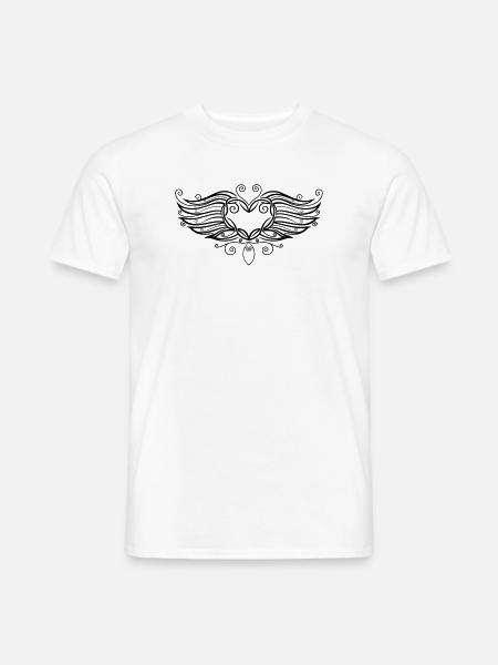 Filigree Tattoo Heart with wings. - Men's T-Shirt - white
