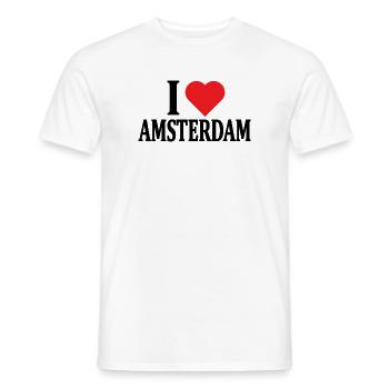 I love Amsterdam t-shirt Nederland gift idea - Men's T-Shirt - white - Front - AI Model Male 178 dark (178cm)