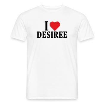 T-shirt J’adore Desiree t-shirt idée cadeau - T-shirt homme - blanc - Devant - AI Model Male 178 dark (178cm)