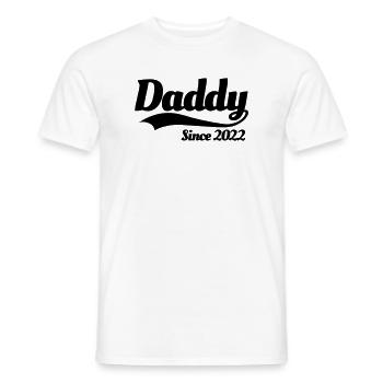 Père grossesse enceinte Papa depuis 2022 - T-shirt homme - blanc - Devant - AI Model Male 178 dark (178cm)