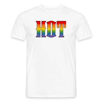 Chemise arc-en-ciel LGBT Hot LGBT lgbtqi queer - T-shirt homme - blanc - Devant - AI Model Male 178 dark (178cm)