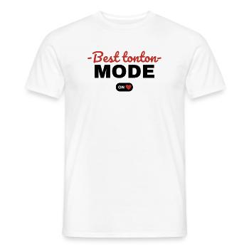 Cadeau 'Best Tonton, Mode On', pour Tontons - T-shirt homme - blanc - Devant - AI Model Male 178 dark (178cm)
