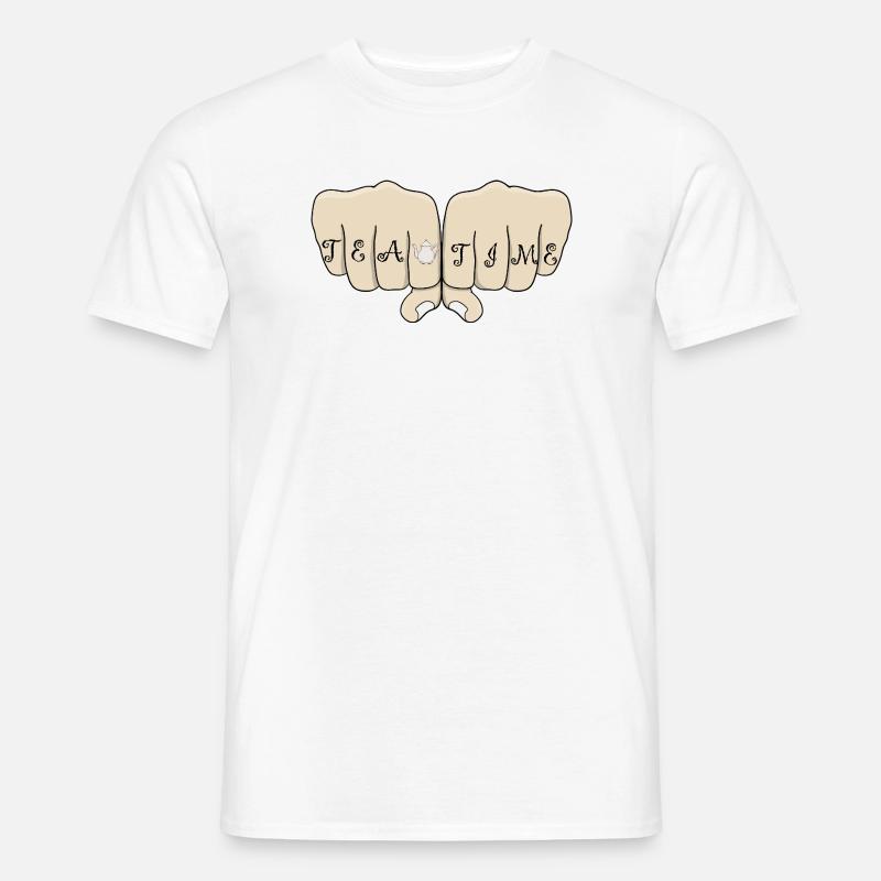 Knucle Cool Tea Time - Männer T-Shirt - Weiß