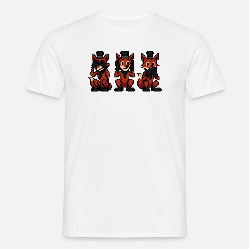 Fuchs im Style der 3 Affen - Männer T-Shirt - Weiß