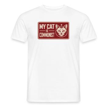 Mon chat est communiste - T-shirt Chat drôle - T-shirt homme - blanc - Devant - AI Model Male 178 dark (178cm)