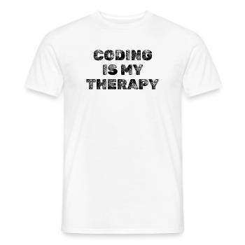 Coding Is My Therapy Developer Saying - Men's T-Shirt - white - Front - AI Model Male 178 dark (178cm)