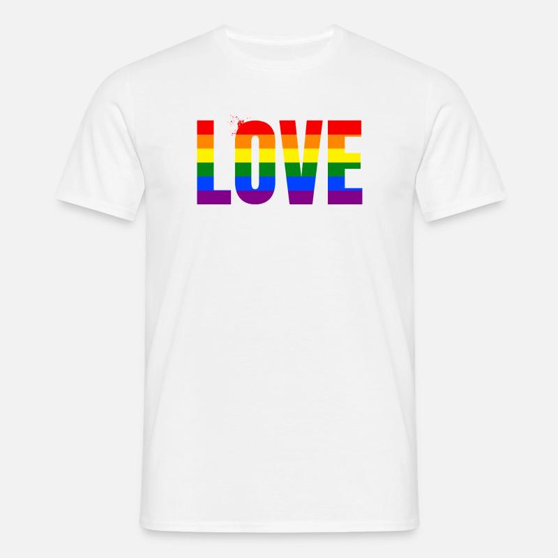LOVE Rainbow Statement – Bold Equality Message - Männer T-Shirt - Weiß
