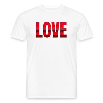 Love in Red Stripe Design - Men's T-Shirt - white - Front - AI Model Male 178 dark (178cm)
