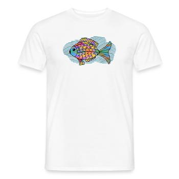 poisson - T-shirt homme - blanc - Devant - AI Model Male 178 dark (178cm)
