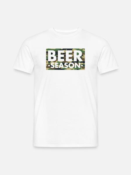 Beer Season - Bier Saison - Männer T-Shirt - Weiß