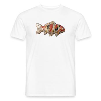 Mosaïque de carpes koi - Art japonais pour les amateurs de poissons - T-shirt homme - blanc - Devant - AI Model Male 178 dark (178cm)