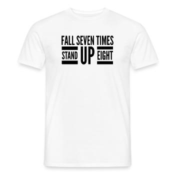 Fall Seven Stand Eight Quote - Men's T-Shirt - white - Front - AI Model Male 178 dark (178cm)