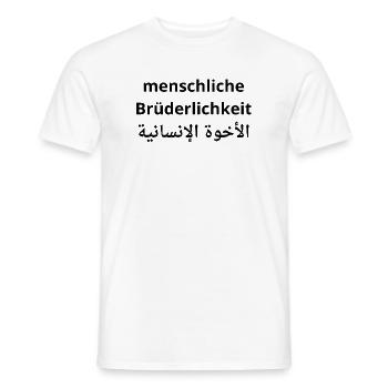 Menschliche Brüderlichkeit - Human Fraternity - Männer T-Shirt - Weiß - Vorne - AI Model Male 178 dark (178cm)