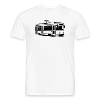 Tram - Men's T-Shirt - white - Front - AI Model Male 178 dark (178cm)