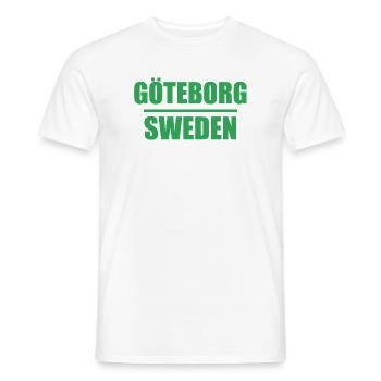 Gothenburg Sweden Green Block Text - Men's T-Shirt - white - Front - AI Model Male 178 dark (178cm)
