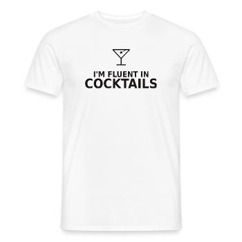 I'm fluent in cocktails - funny bartender gift - Männer T-Shirt - Weiß - Vorne - AI Model Male 178 dark (178cm)