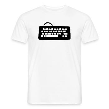 Retro_Vintage_80er_90er_Jahre_Tastatur_schwarz_ - T-shirt homme - blanc - Devant - AI Model Male 178 dark (178cm)