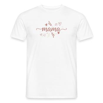Lettrage de maman avec des cœurs - T-shirt homme - blanc - Devant - AI Model Male 178 dark (178cm)