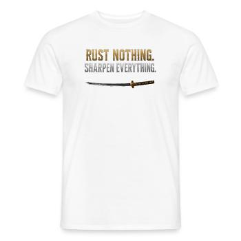 Rust Nothing Sharpe Everything Katana Gym Shirt - Männer T-Shirt - Weiß - Vorne - AI Model Male 178 dark (178cm)