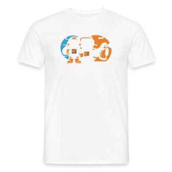 Astronaut Silhouette Logo - Men's T-Shirt - white - Front - AI Model Male 178 dark (178cm)