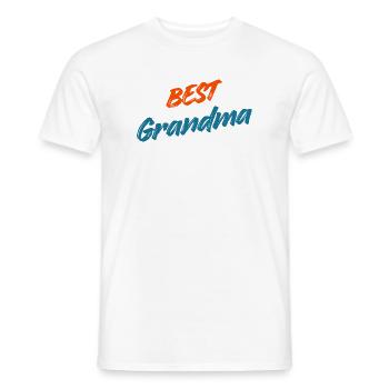 Beste Oma aller Zeiten – Retro Orange & Blue Typografie - Männer T-Shirt - Weiß - Vorne - AI Model Male 178 dark (178cm)
