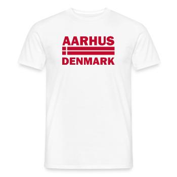 Aarhus Dänemark Stadtflagge - Männer T-Shirt - Weiß - Vorne - AI Model Male 178 dark (178cm)