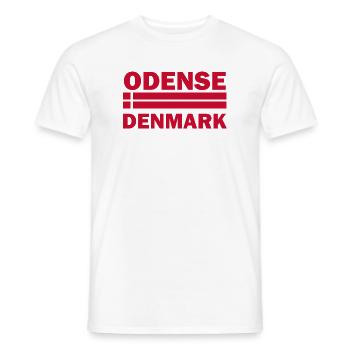 Odense, Dänemark Gestreifte Flagge - Männer T-Shirt - Weiß - Vorne - AI Model Male 178 dark (178cm)