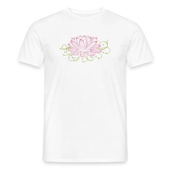 Grande fleur de lotus, lotus, lotus. - T-shirt homme - blanc - Devant - AI Model Male 178 dark (178cm)