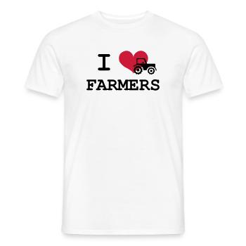I Love Farmers - T-shirt homme - blanc - Devant - AI Model Male 178 dark (178cm)