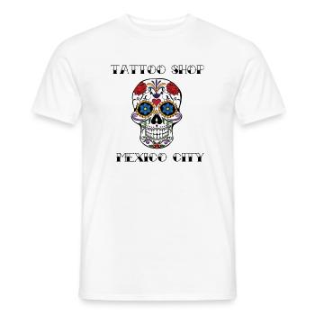 Tatto shop Totenkopf Mexiko city schwarz Geschenk - Männer T-Shirt - Weiß - Vorne - AI Model Male 178 dark (178cm)