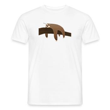 Sloth Relax Chill Nap sleep - Men's T-Shirt - white - Front - AI Model Male 178 dark (178cm)