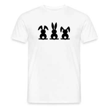Kaninchen-Silhouette. Frohe Ostern oder Osterfeier. Ei. - Männer T-Shirt - Weiß - Vorne - AI Model Male 178 dark (178cm)