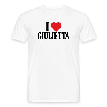 T-Shirt I love Juliet T-Shirt Geschenkidee - Männer T-Shirt - Weiß - Vorne - AI Model Male 178 dark (178cm)
