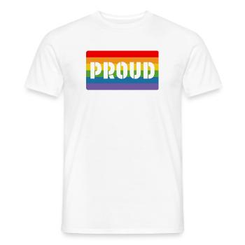 Rainbow proud - Men's T-Shirt - white - Front - AI Model Male 178 dark (178cm)