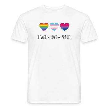 Pride Month LGBT - Peace, Love, Pride - Men's T-Shirt - white - Front - AI Model Male 178 dark (178cm)
