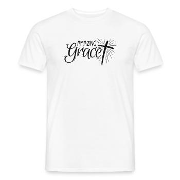 Amazing Grace Lettering - Men's T-Shirt - white - Front - AI Model Male 178 dark (178cm)