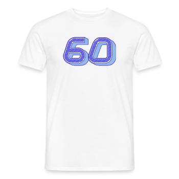 60. 60 ANS. 60e ANNIVERSAIRE. ANNIVERSAIRE 60 ANS. - T-shirt homme - blanc - Devant - AI Model Male 178 dark (178cm)