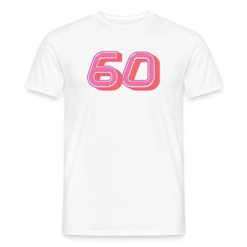 60. 60 ANS. 60e ANNIVERSAIRE. ANNIVERSAIRE 60 ANS. - T-shirt homme - blanc - Devant - AI Model Male 178 dark (178cm)