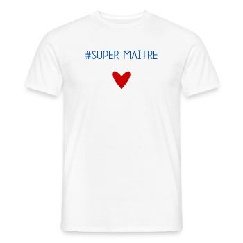 MAÎTRE. MAITRE. MERCI. MERCI MAÎTRE. MAITRE - T-shirt homme - blanc - Devant - AI Model Male 178 dark (178cm)