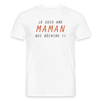 Je suis une Maman qui déchire !! - T-shirt homme - blanc - Devant - AI Model Male 178 dark (178cm)