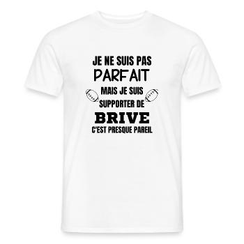 Supporter de Brive Parfait Rugby - T-shirt homme - blanc - Devant - AI Model Male 178 dark (178cm)