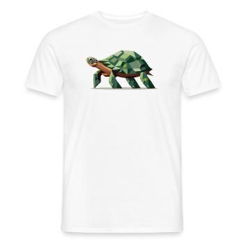 Stylized turtle in polygonal design - Men's T-Shirt - white - Front - AI Model Male 178 dark (178cm)
