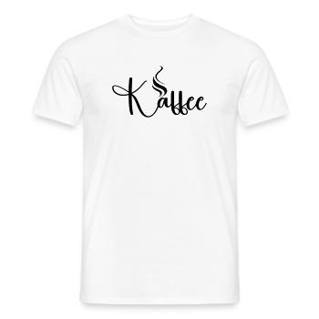 Kaffe_Motiv - Men's T-Shirt - white - Front - AI Model Male 178 dark (178cm)