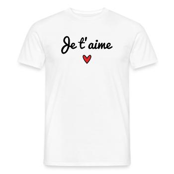 LIEBE. ICH LIEBE DICH. HERZ. ALLES GUTE ZUM GEBURTSTAG. - Männer T-Shirt - Weiß - Vorne - AI Model Male 178 dark (178cm)