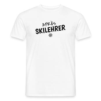 Moniteur après-ski – Diction drôle de ski - T-shirt homme - blanc - Devant - AI Model Male 178 dark (178cm)