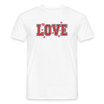 Love Typography – Déclaration d’amour avec des cœurs - T-shirt homme - blanc - Devant - AI Model Male 178 dark (178cm)
