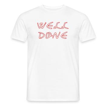 WELL_DONE - Men's T-Shirt - white - Front - AI Model Male 178 dark (178cm)