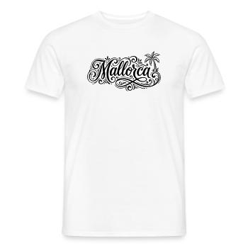 Mallorca Schrift Palmen - Männer T-Shirt - Weiß - Vorne - AI Model Male 178 dark (178cm)