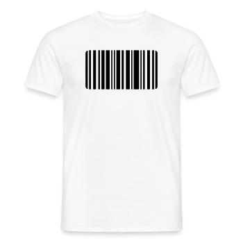code barre - T-shirt homme - blanc - Devant - AI Model Male 178 dark (178cm)
